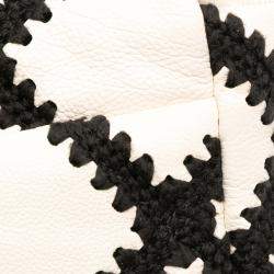 Pre Owned Chanel White Medium Crochet Calfskin 19 Flap