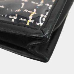 Pre Owned Chanel Black Lambskin PVC Clutch Bag