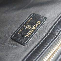 Pre Owned Chanel Black Lambskin PVC Clutch Bag