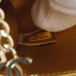 Pre Owned Chanel Gold Satin Straight Flap Shoulder Bag