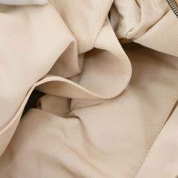 Pre Owned Chanel Beige Fabric Hobo Shoulder Bag