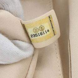 Pre Owned Chanel Beige Fabric Hobo Shoulder Bag
