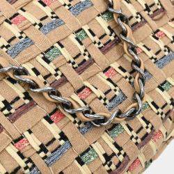 Pre Owned Chanel Beige Fabric Hobo Shoulder Bag