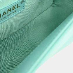 Pre Owned Boy Chanel Emerald Green Lambskin Small Chain Shoulder Bag