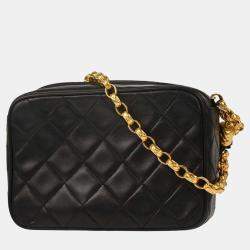 Pre Owned Chanel Black Lambskin Camera Bag Mini