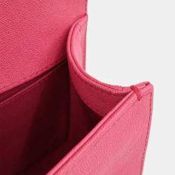 Pre Owned Chanel Boy Chanel Pink Calfskin Small Chain Shoulder Bag