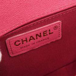 Pre Owned Chanel Boy Chanel Pink Calfskin Small Chain Shoulder Bag