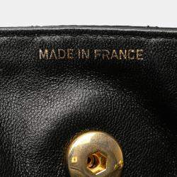 Pre Owned Chanel Black CC Quilted Satin Bijoux Chain Single Flap