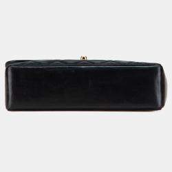 Pre Owned Chanel Black CC Quilted Satin Bijoux Chain Single Flap
