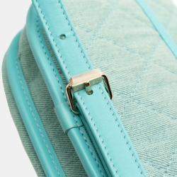 Pre Owned Chanel Blue Mini CC Quilted Denim Messenger Flap