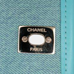 Pre Owned Chanel Blue Mini CC Quilted Denim Messenger Flap