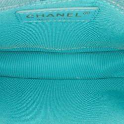 Pre Owned Chanel Blue Mini CC Quilted Denim Messenger Flap