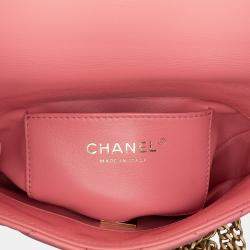 Pre Owned Chanel Pink Mini Lambskin Pending CC Flap