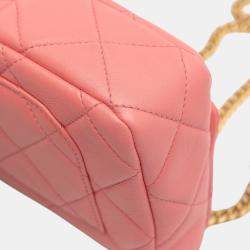 Pre Owned Chanel Pink Mini Lambskin Pending CC Flap