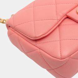 Pre Owned Chanel Pink Mini Lambskin Pending CC Flap