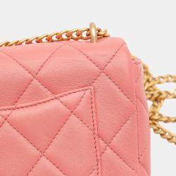 Pre Owned Chanel Pink Mini Lambskin Pending CC Flap