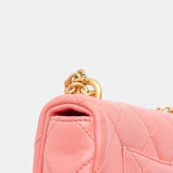 Pre Owned Chanel Pink Mini Lambskin Pending CC Flap
