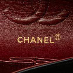Pre Owned Chanel Black Small Classic Lambskin Double Flap
