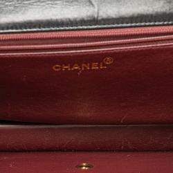 Pre Owned Chanel Black Medium CC Quilted Lambskin Single Flap
