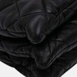 Pre Owned Chanel Black Maxi Quilted Lambskin 3 Flap