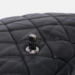 Pre Owned Chanel Black Maxi Quilted Lambskin 3 Flap
