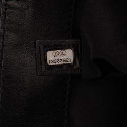 Pre Owned Chanel Black Maxi Quilted Lambskin 3 Flap