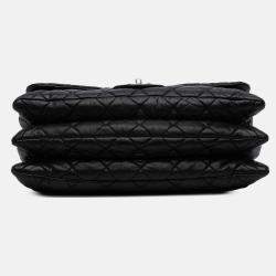 Pre Owned Chanel Black Maxi Quilted Lambskin 3 Flap