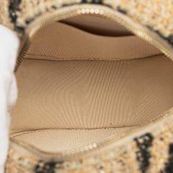 Pre Owned Chanel Brown Tweed 19 Round Clutch with Chain and Coin Purse