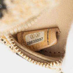 Pre Owned Chanel Brown Tweed 19 Round Clutch with Chain and Coin Purse