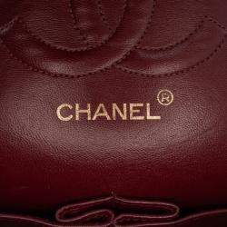 Pre Owned Chanel Black Medium Classic Lambskin Double Flap