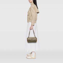Pre Owned Chanel Brown Small Aged Calfskin Lady Pearly Flap