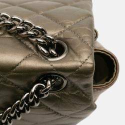 Pre Owned Chanel Brown Small Aged Calfskin Lady Pearly Flap
