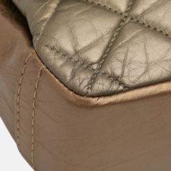 Pre Owned Chanel Brown Small Aged Calfskin Lady Pearly Flap