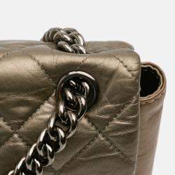 Pre Owned Chanel Brown Small Aged Calfskin Lady Pearly Flap