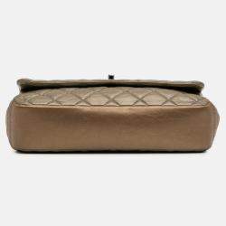 Pre Owned Chanel Brown Small Aged Calfskin Lady Pearly Flap