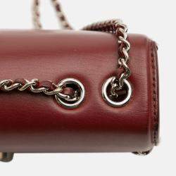 Pre Owned Chanel Red Small Calfskin Braided Chic Flap