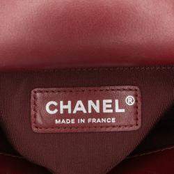 Pre Owned Chanel Red Small Calfskin Braided Chic Flap