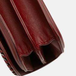 Pre Owned Chanel Red Small Calfskin Braided Chic Flap
