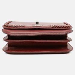 Pre Owned Chanel Red Small Calfskin Braided Chic Flap