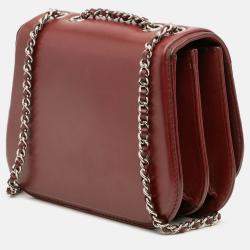Pre Owned Chanel Red Small Calfskin Braided Chic Flap
