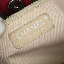 Pre Owned Chanel Bordeaux Calfskin Hamptons Ultra Stitch Tote Chain Handbag
