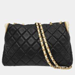Pre Owned Chanel Black Lambskin Mademoiselle Lock Shoulder Bag