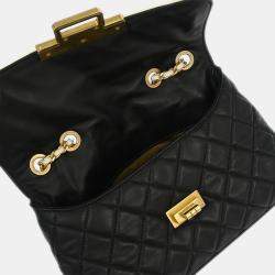 Pre Owned Chanel Black Lambskin Mademoiselle Lock Shoulder Bag