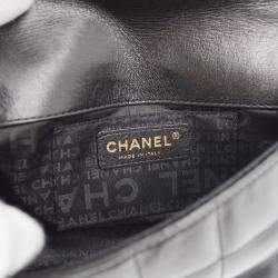 Pre Owned Chanel Black Lambskin Camellia Choco Bar Shoulder Bag
