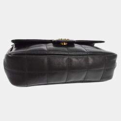 Pre Owned Chanel Black Lambskin Camellia Choco Bar Shoulder Bag