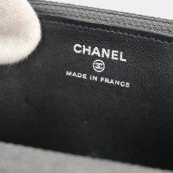 Pre Owned Chanel Gray Canvas Rhinestone Mademoiselle Lock Wallet on Chain WOC