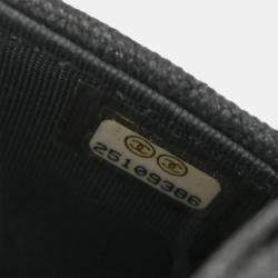 Pre Owned Chanel Gray Canvas Rhinestone Mademoiselle Lock Wallet on Chain WOC