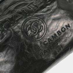 Pre Owned Chanel Black Calfskin Medium Deauville 2way Tote Bag