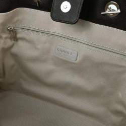 Pre Owned Chanel Black Calfskin Medium Deauville 2way Tote Bag