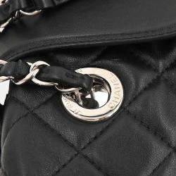Pre Owned Chanel Black Lambskin Tote Handbag